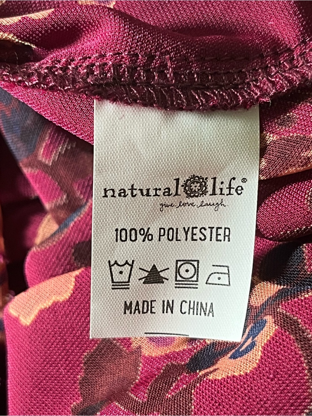 Natural Life Women’s Velvet Burnout Floral Tunic Top Womens Burgundy Boho Sz M - Picture 13 of 13